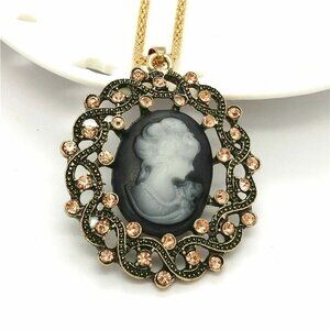 Betsey Johnson retro Victorian Girl Pendant necklace